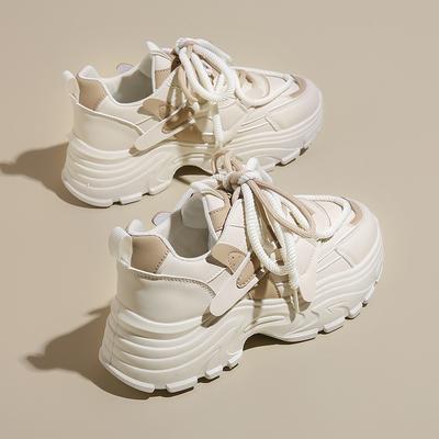 CRLAYDK Массивные кроссовки для женщин Клиновидные Модные Кроссовки «папины» Платформа Повседневные Удобные Лоскутная кожа Для ходьбы Спортивные Теннисные