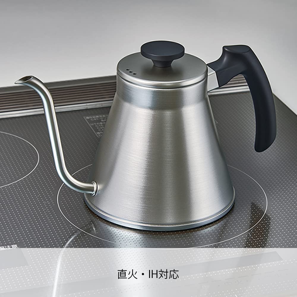 Чайник капельный HARIO V60, совместимый с газом, практичный, 800 мл, серебристый, сделан в Японии, подарочный подарок Fire/IH VKF-120-HSV