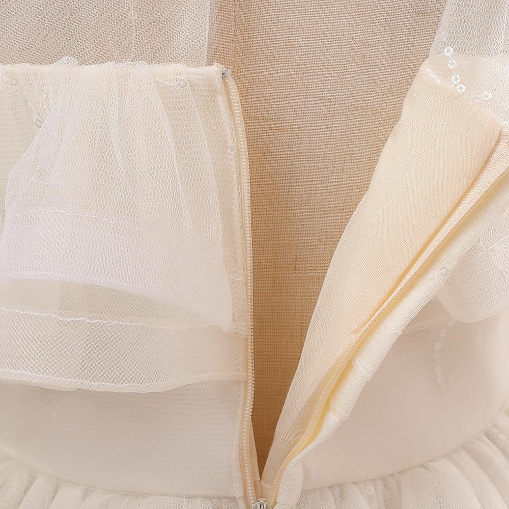 2023 Тюлевое платье принцессы с открытыми плечами для девочек с рюшами для свадебной вечеринки, пышное танцевальное вечернее бальное платье для детей 2–13 лет