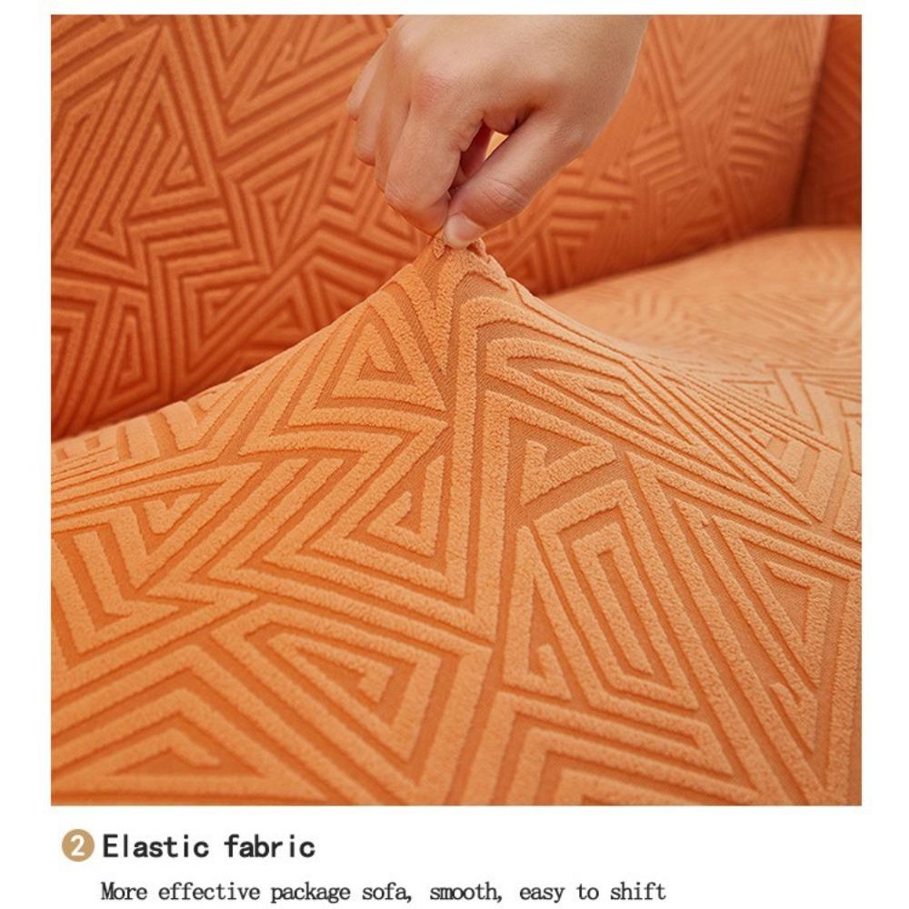 Чехол на диван стрейч жаккардовый с полным покрытием, волнистый дизайн, универсальный однотонный протектор для дивана
