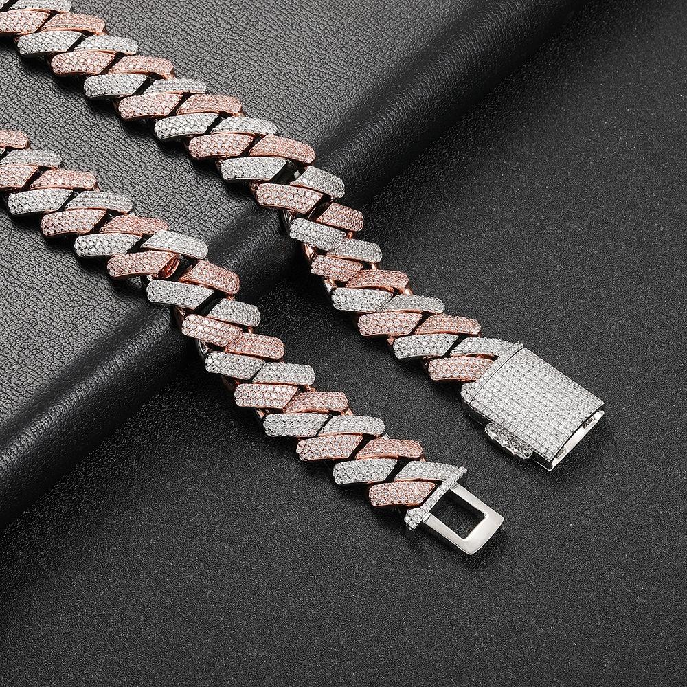 Hip Hop 18mm Brass Cuban Zircon Jewelry Bracelet Men Luxury Fine Chain Link Chunky Bracelets Iced Out Bracelet Charms