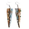 [R7913] - Handmade 'Cubism' Earrings In Gold and Silver - 47x18 Mm
