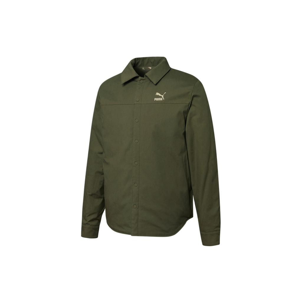 Puma Пейсли Тканая двусторонняя рубашка-рубашка 'Tan Green' Мужская 534972-12