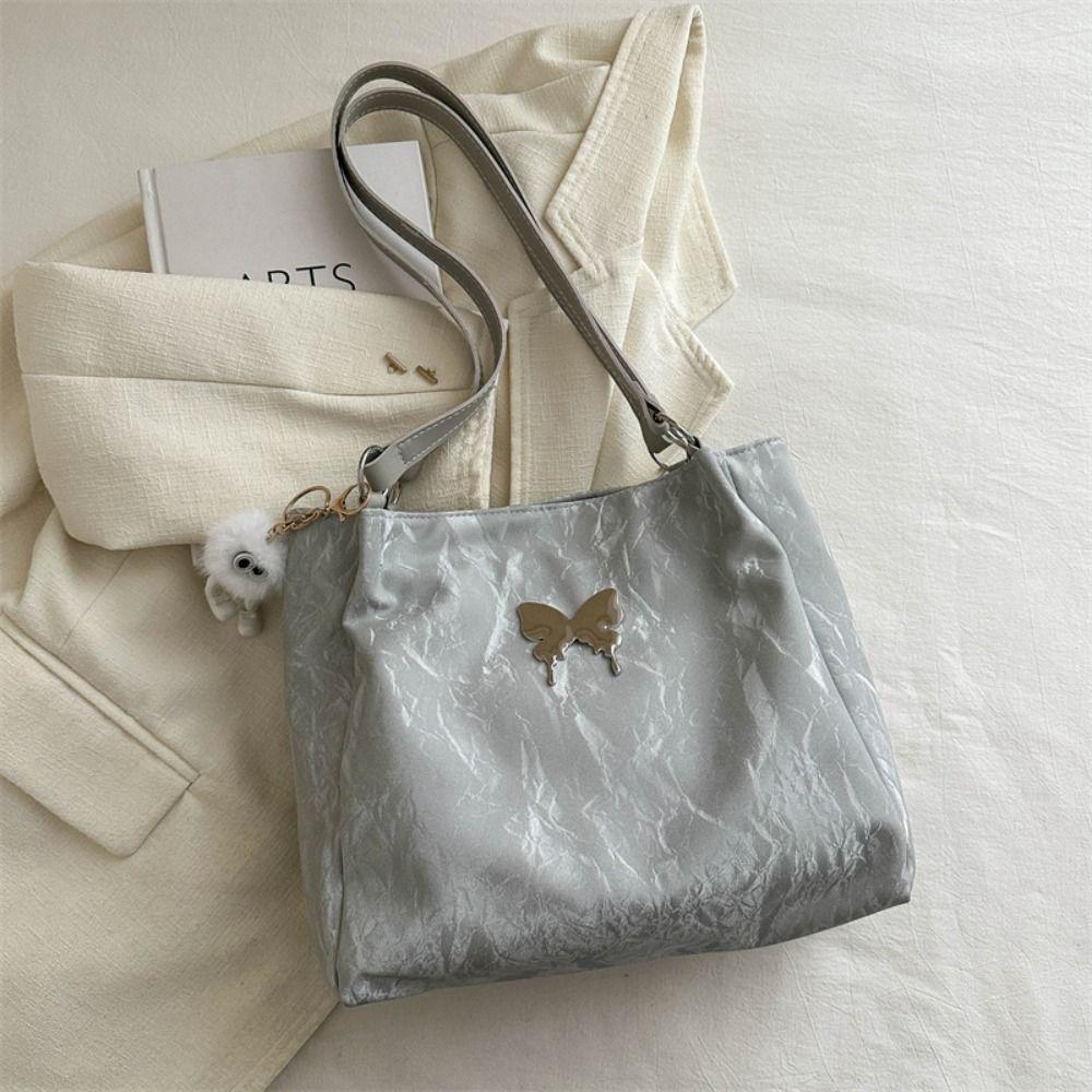 Doll Pendant Underarm Tote Bag Pu Leather Luxury Handbag Fashion Sweet Shoulder Bag  Female