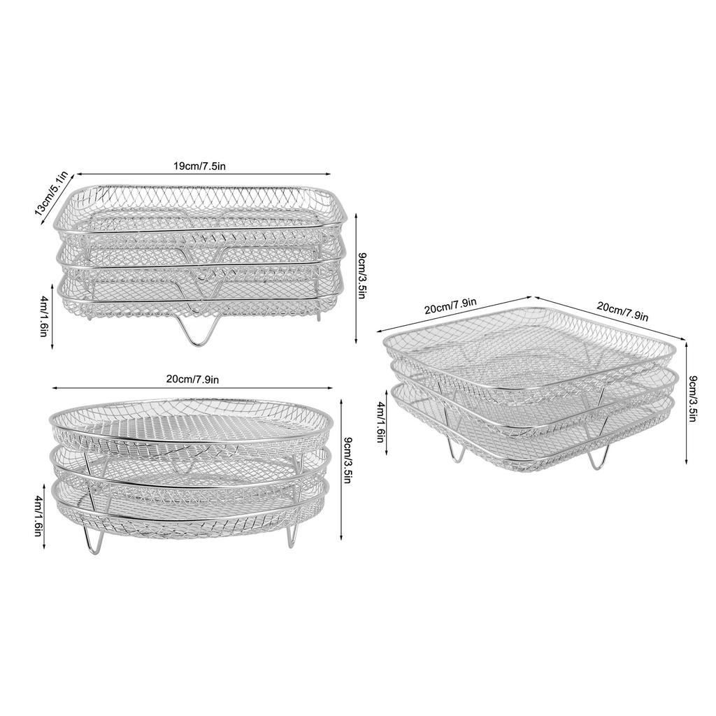Стойка для фритюрницы-дегидратора, термостойкая стойка для фритюрницы, многофункциональная, из нержавеющей стали 304, конструкция с равномерной сеткой для 8-дюймовых фритюрниц