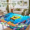 Crystal Velvet Square Rug Custom NameSpongeBob Pattern Non Slip Home Floor Decor Rug