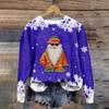 Women's Fashion Christmas Printed Long Sleeve Loose Round Neck Sweatshirt Top