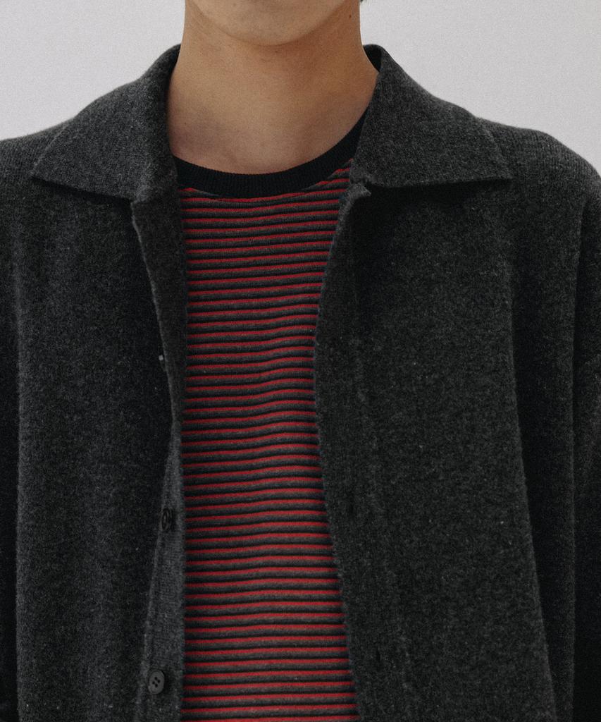 BLANKROOM Collared Cardigan_Deep Gray
