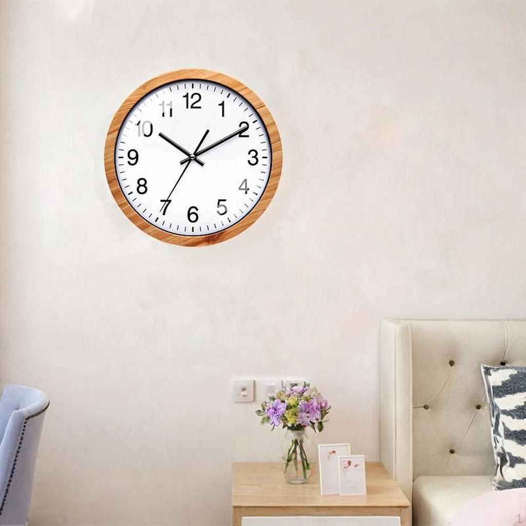 Round Wall Clock Hanging Minimalist Ornament Silent for Dining Room Bedroom