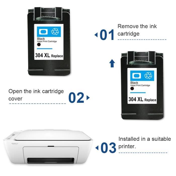 Ink Cartridges - SMARTOMI - Compatible HP 304 XL - Pack of 2 - Multi-color - Inkjet