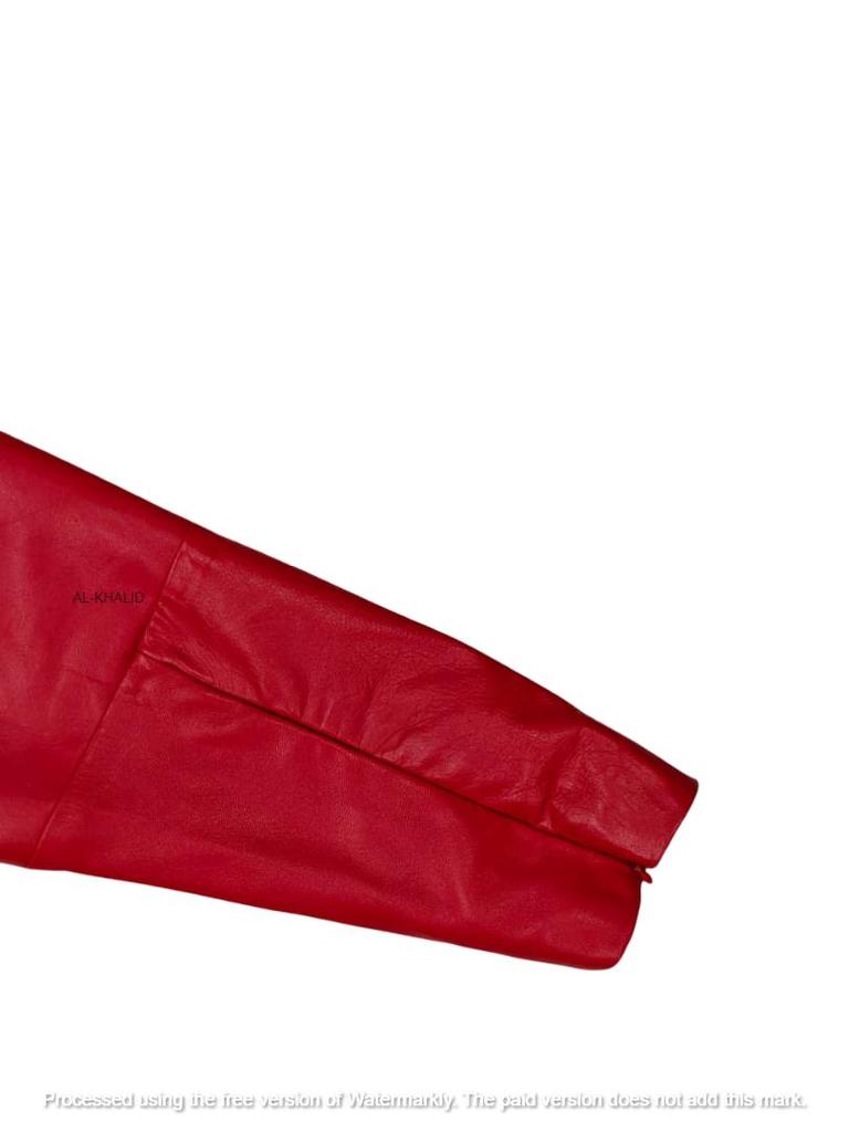 Handmade Lambskin Genuine Soft Stylish Casual Formal Women's Shirt Red Leather