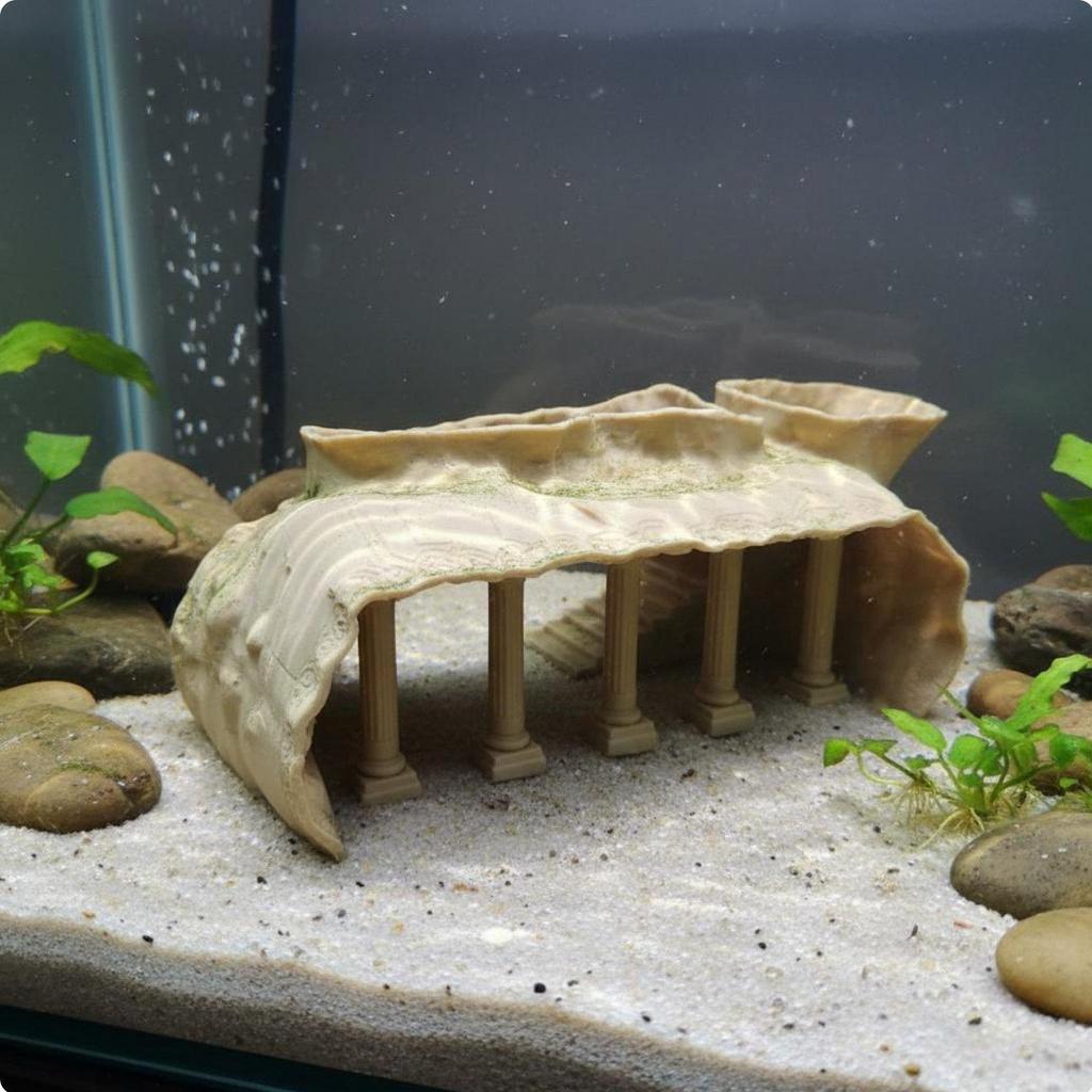 Submerged Roman Column Aquarium Cave Ancient Mansion Hideout for Fish Tanks and Aquatic Decor