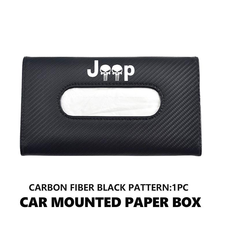 For Jeep Car Tissue Box Sun Visor Leather Tissue Box Interior Holder Storage Accessories Grand Cherokee Patriot Renegade Compass