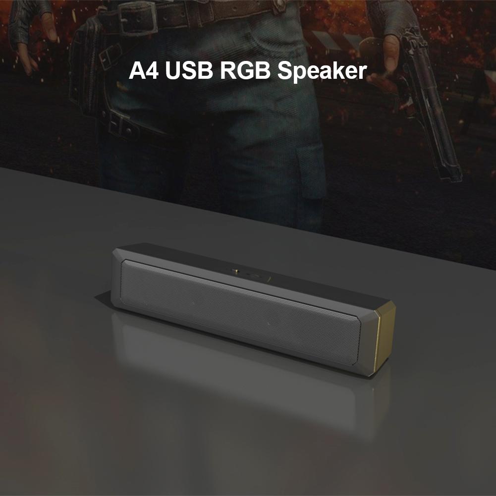 A4 6 Вт RGB USB проводной мощный компьютерный динамик стерео сабвуфер басовый динамик объемный звук для ПК кинотеатр ТВ динамик