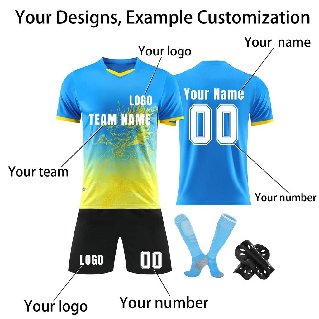 Personalised Shirts Kit Mens Girls With Name Number Custom Football Jerseys For Boys Training Suit