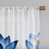 2 шт. HD Цифровой принт Голубой лотос Оконный ламбрекен Стиль украшения дома Декор Гостиная Спальня Эффект штор на штанге