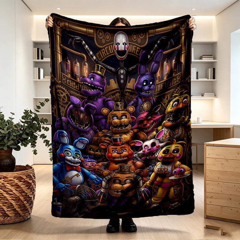 Five Nights at Freddy's Print Blanket - Soft & Comfortable, for Bedroom, Travel, Sofa, Home Decoration - Birthday Christmas Gift for Friend