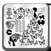 1 PC  Nail Art Templates Stamping Plate Design Flower Butterfly Glass Temperature Lace Stamp Templates Plates Image Decor