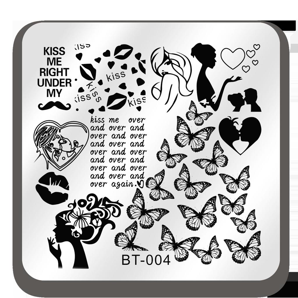 1 PC Nail Art Templates Stamping Plate Design Flower Butterfly Glass Temperature Lace Stamp Templates Plates Image Decor