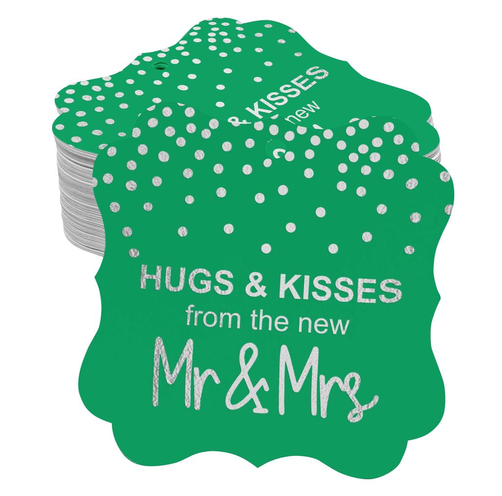 Inkdotpot Бирки для поцелуев и объятий с новой свадебной сувенирной скобой в форме подарочных бирок из настоящей золотой фольги для бонбоньерок