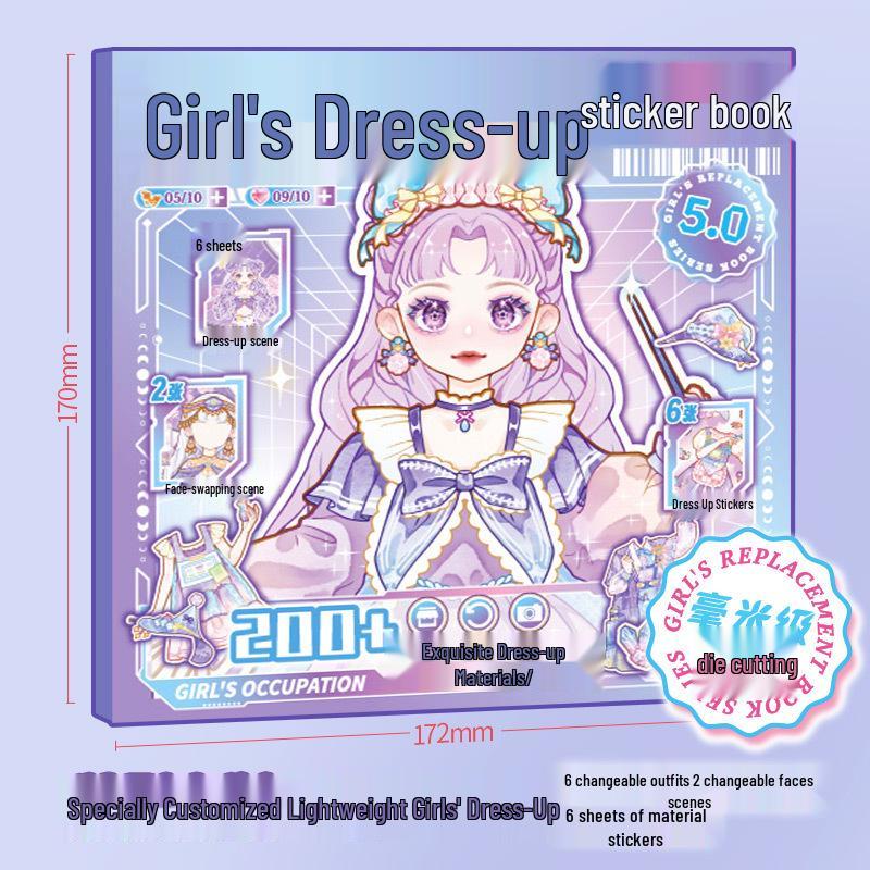 Xinmo Dress-Up Game Sticker Book: Energetic Princess Makeup for Little Girls