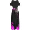 Women's Fashion And All-match Holiday Round Neck Strapless Long Print Spring And Summer Dress