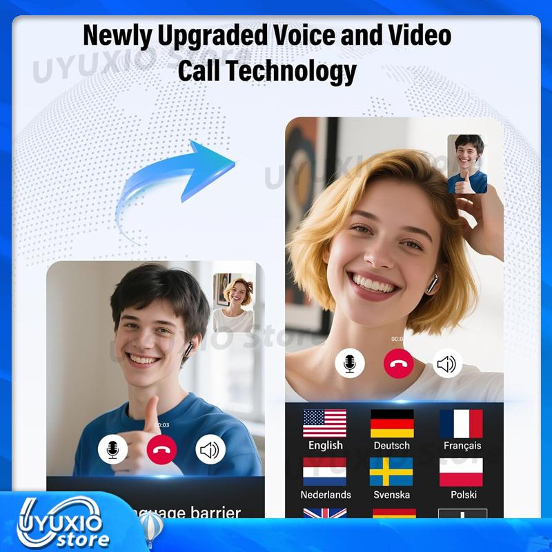 TWS AI Language Translation Earphone for Business Travel Real Time Translator Earbuds with 144 Online Languages 3 in 1 Ear
