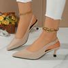 Fashion 2025 New Pointed Toe Women Sandals Fashion Singbacks Mules Shoes Ladies Elegant Low Heel Stripper Party Sandals Zapatos De Mujer