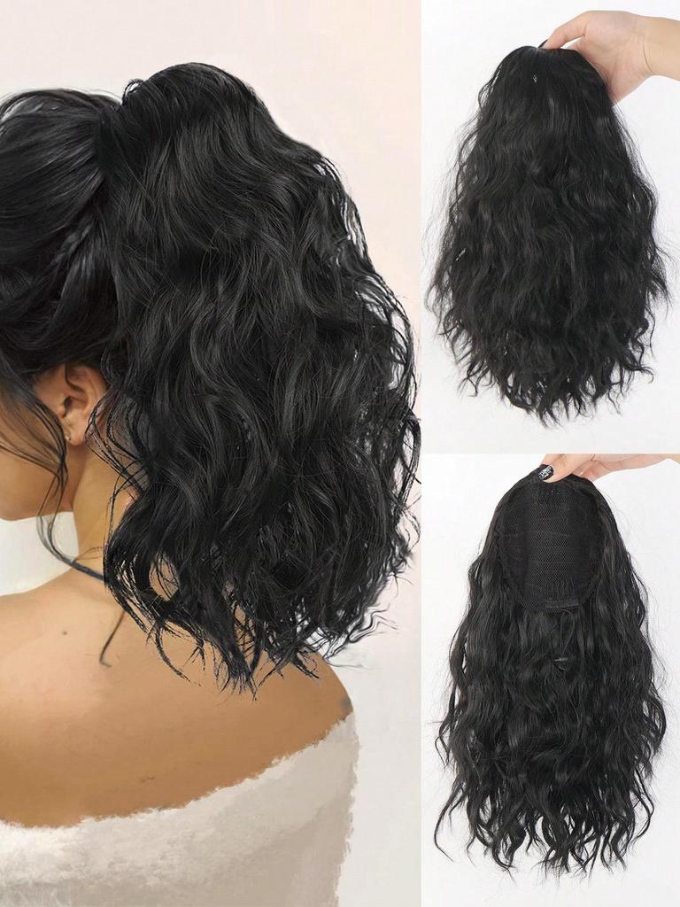 Ponytail Extension Synthetic Drawstring Ponytail For Women 14 Inch Short Wavy Fake Pony Tail Hair Piece For Daily Use