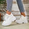 2024 Брендовая обувь Женская на шнуровке Женская вулканизированная обувь Уличная женская обувь Кроссовки с круглым носком на платформе Большие размеры Женская повседневная обувь