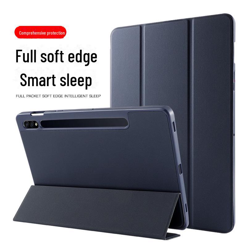 Кожаный чехол для планшета с гнездом для стилуса для Samsung Tab S8/Plus/S8 - защитное и стильное решение