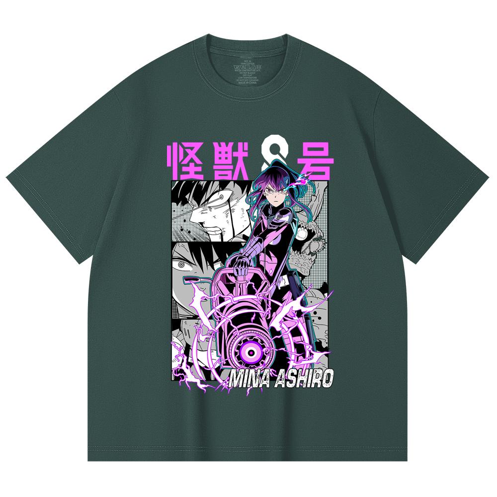 230 Gsm 100% Cotton Kaiju No 8 V15 Mina Print Unisex Heavy Cotton T Shirt