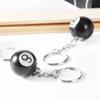 Bag Accessories Snooker Resin Ball Key Ring NO.8 Key Chain Lucky Black 8 Keyring Billiards Keychain
