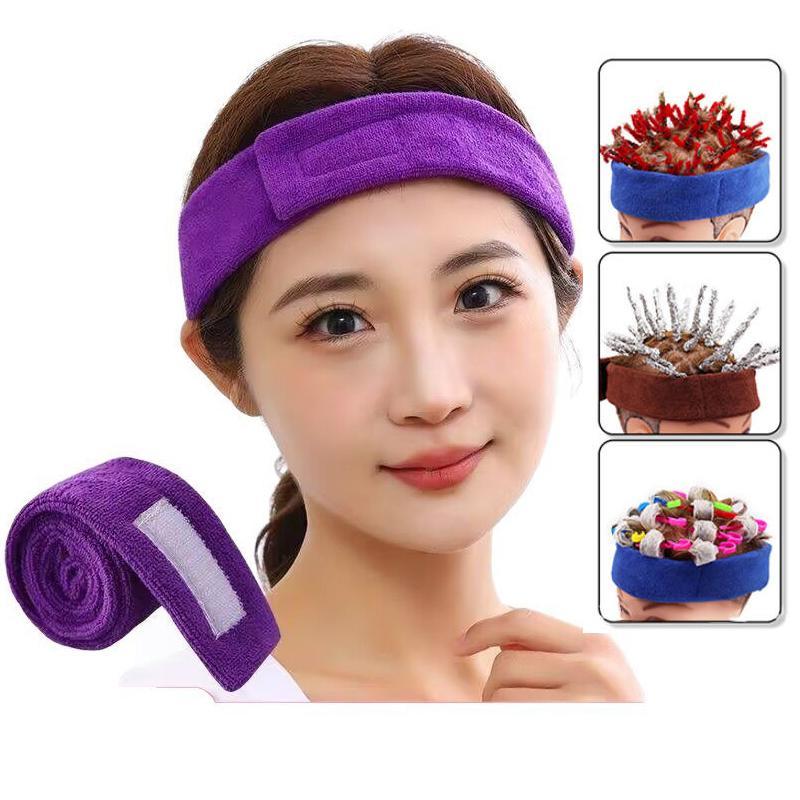 Absorbent Hair Dye Headband - Adjustable Towel Wrap for Salon & Home Use