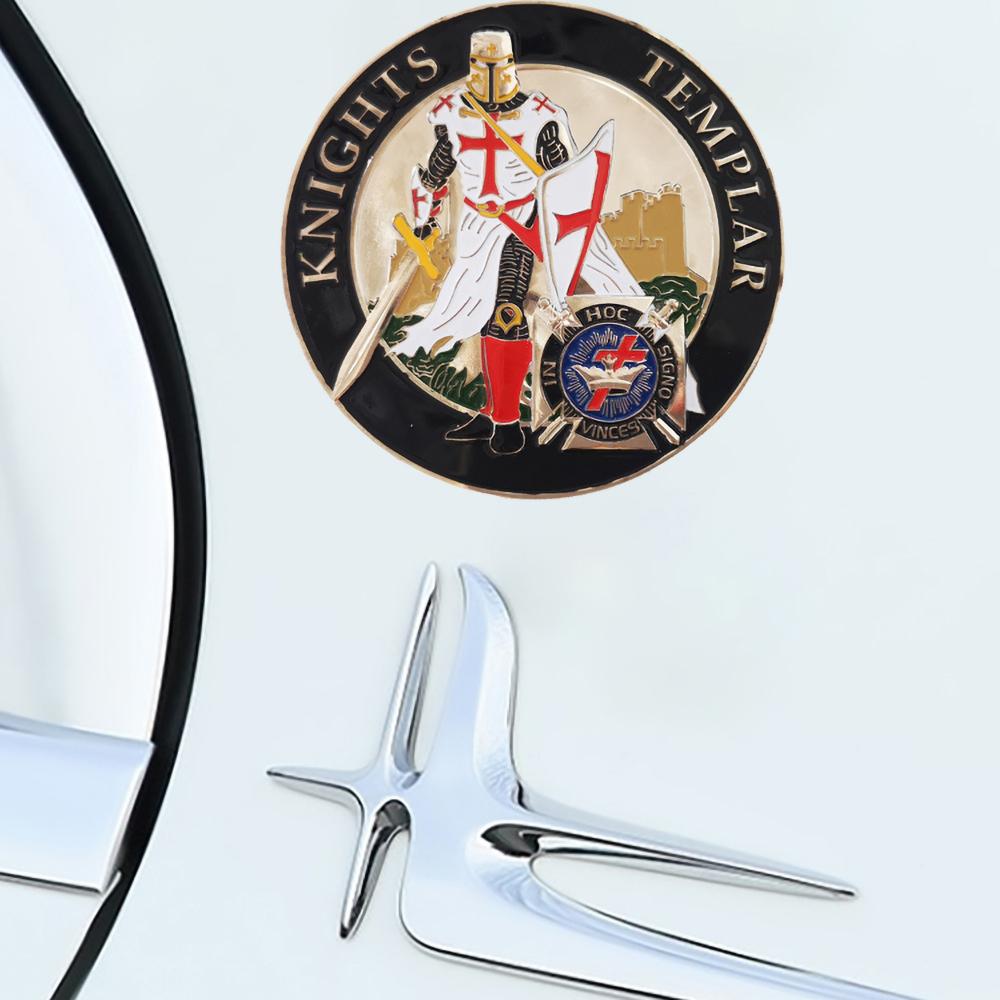 Masonic Car Emblem Badge KNIGHTS TEMPLAR Freemason Car Styling Body Side Sticker Symbol Accessories Zinc Alloy Material