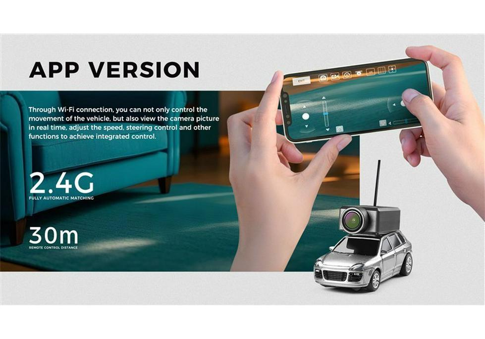 Porsche 1:64 Remote Control Car with Camera & App Control, 2.4G, Built-in Gyroscope