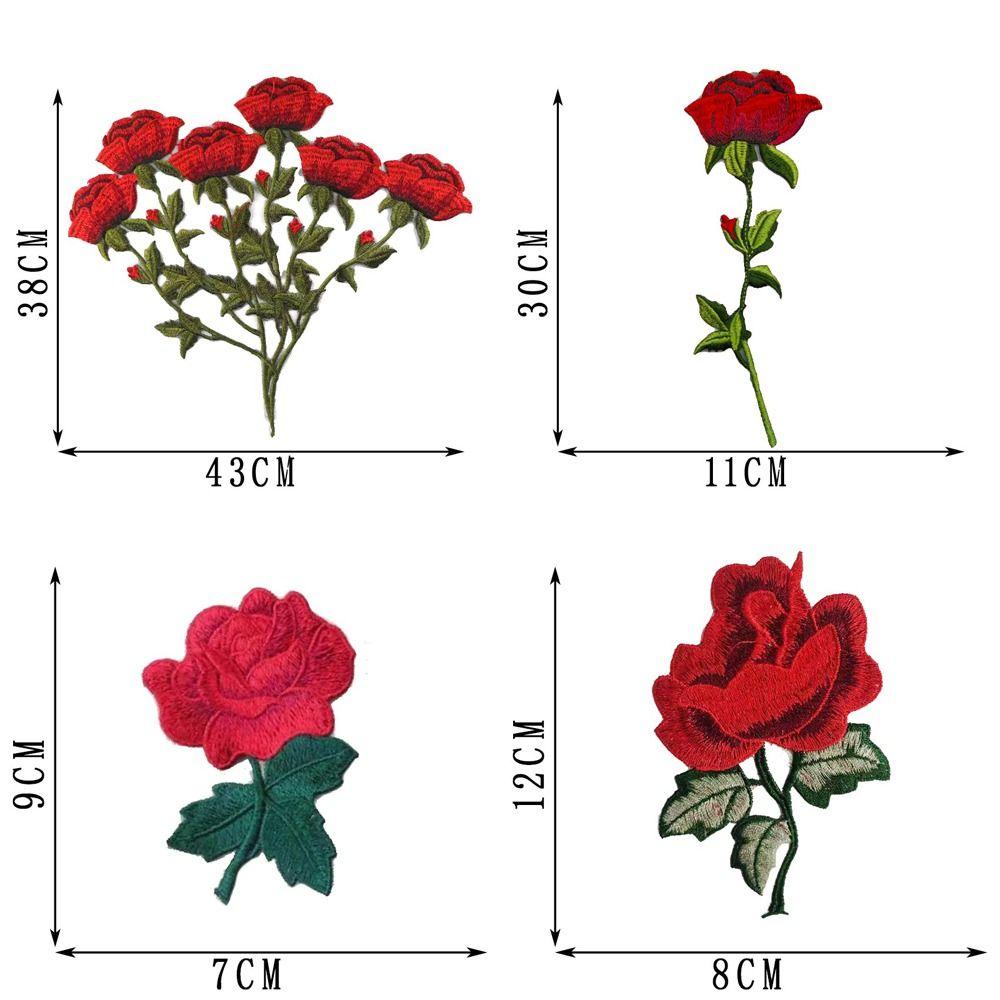 DIY Embroidery Patch Floral Embroidery Rose Floral Applique Fashion Elegant Sew on Patch