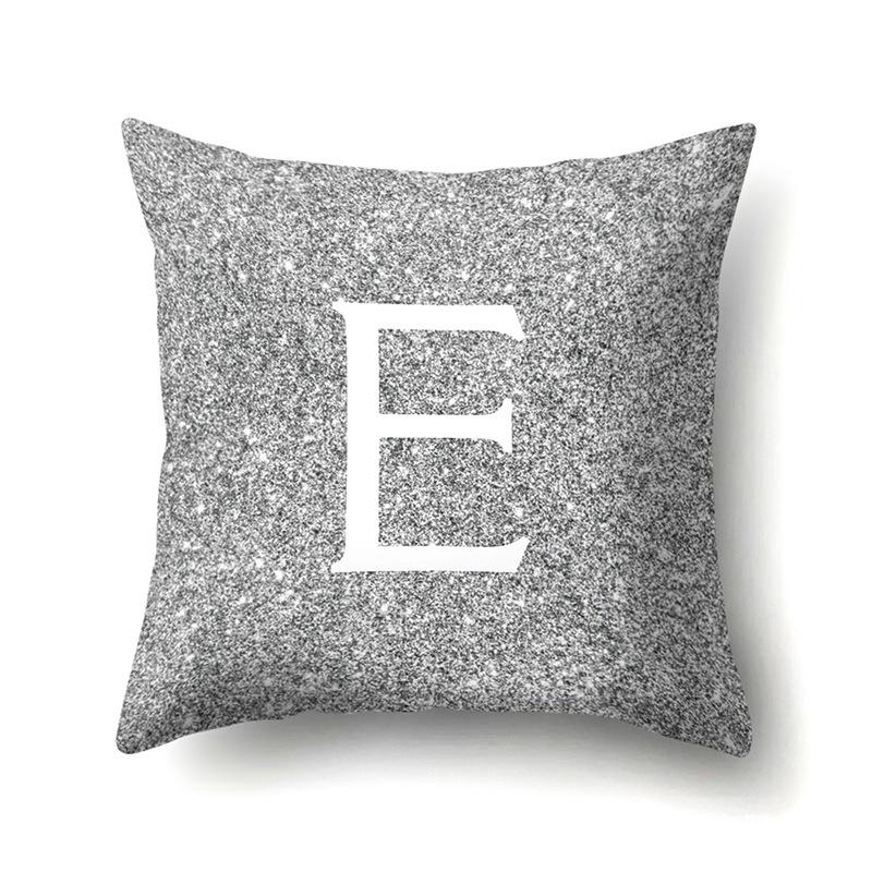 Полиэстеровая наволочка Автомобильная декорация Дом 26 английских букв Серая в горошек Принт Диванная наволочка для подушки