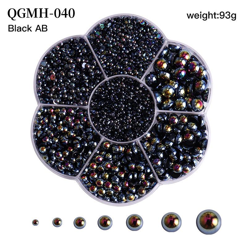 Смешанные акриловые банты 3D украшения для ногтей Цветочные смоляные подвески Золотые бусины Икра Жемчуг Смешанные стразы Аксессуары в коробке