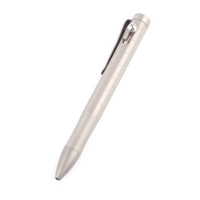 Шариковая ручка Hamans Titanium Bolt Action Pen с дюймовым стержнем и карманным зажимом, заправляемая, компактный размер 4,9