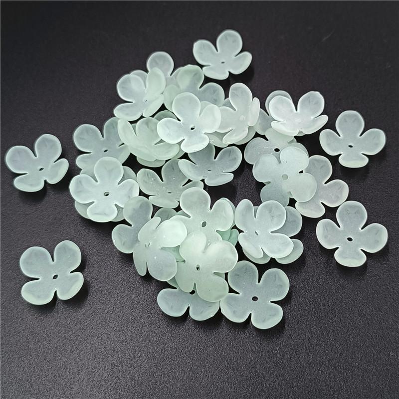 Материалы браслета и ожерелья Матовый Теплый цвет Модные ювелирные изделия своими руками Аксессуары Цветочек Акрил 20 шт. Бусины ручной работы 4-лепестковый цветок 15 мм