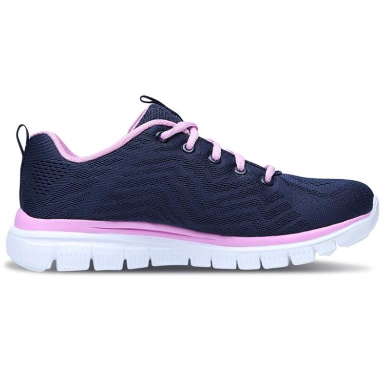 Skechers Graceful Cushioning Slip Resistant Breathable Low top Casual Shoes Women's Blue Pink White (Unisex) Casual Shoes 12615 NVPK