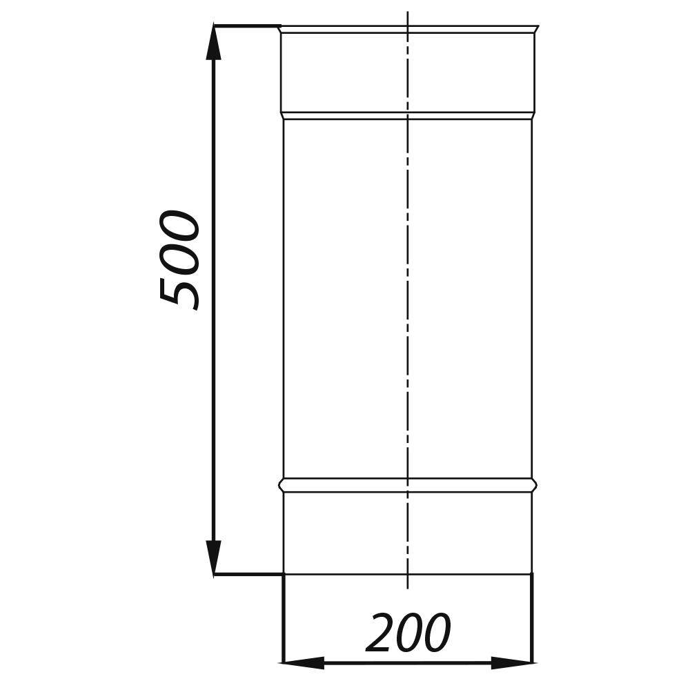 ADAM EW Одностенная дымоходная труба fi 200 0,5м