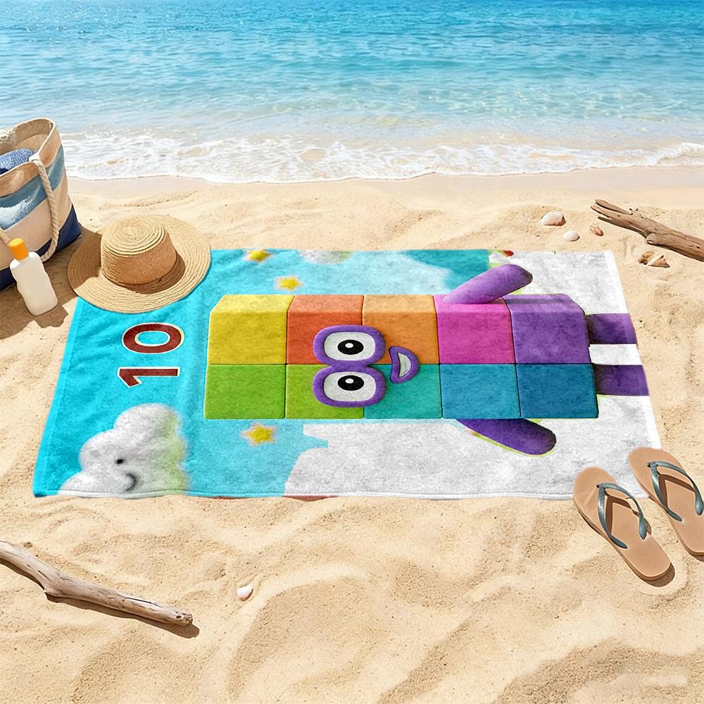 Numberblocks Beach Towel Quickdry Soft Microfiber Comfortable Lightweight Suitable For Sports Travel Swimming Yoga Bathroom Beach And Pool