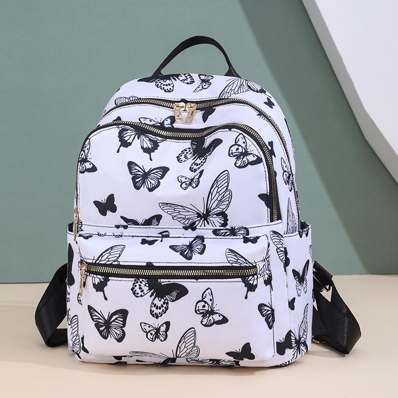 Модный рюкзак Sweet Cherry Butterfly из мягкой нейлоновой ткани, женская сумка через плечо, симпатичная универсальная школьная сумка для девочек-подростков, рюкзак для отдыха на природе и путешествий