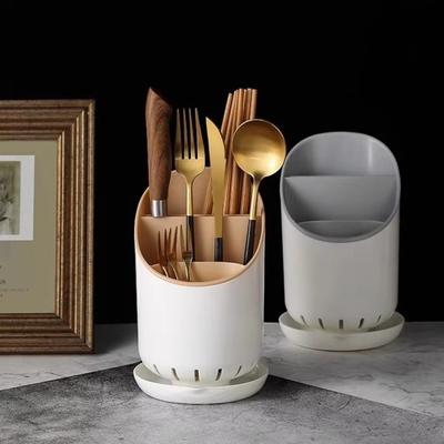 Компактная стойка для хранения столовых приборов, новое дренажное отверстие с подносом, держатель для палочек для еды, съемная емкость, бытовые держатели для слива