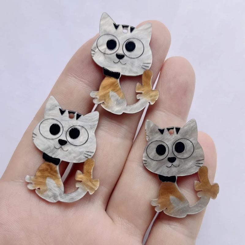6 шт. микс каваи милые кошки плоские украшения для DIY бижутерии ожерелья подвески аксессуары для волос