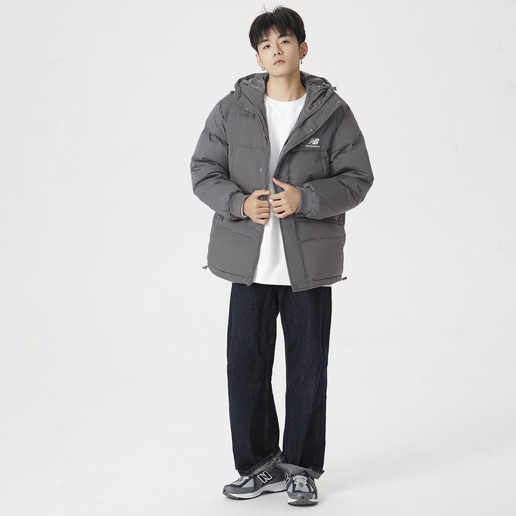 New Balance Пуховик Стандартный Мужской Серый AMJ23344-ZNC