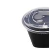 Black Disposable Round Vented Domed-Lid Takeaway Container
