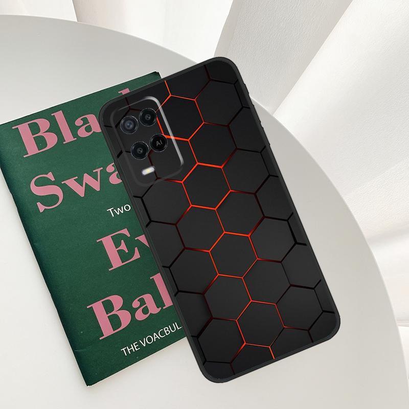 3D Шестиугольный Чехол для Oppo A52 A72 A76 A96 A54 A74 A94 A54S A57S A58 A78 A98 A57 A77 A15 A16 A17